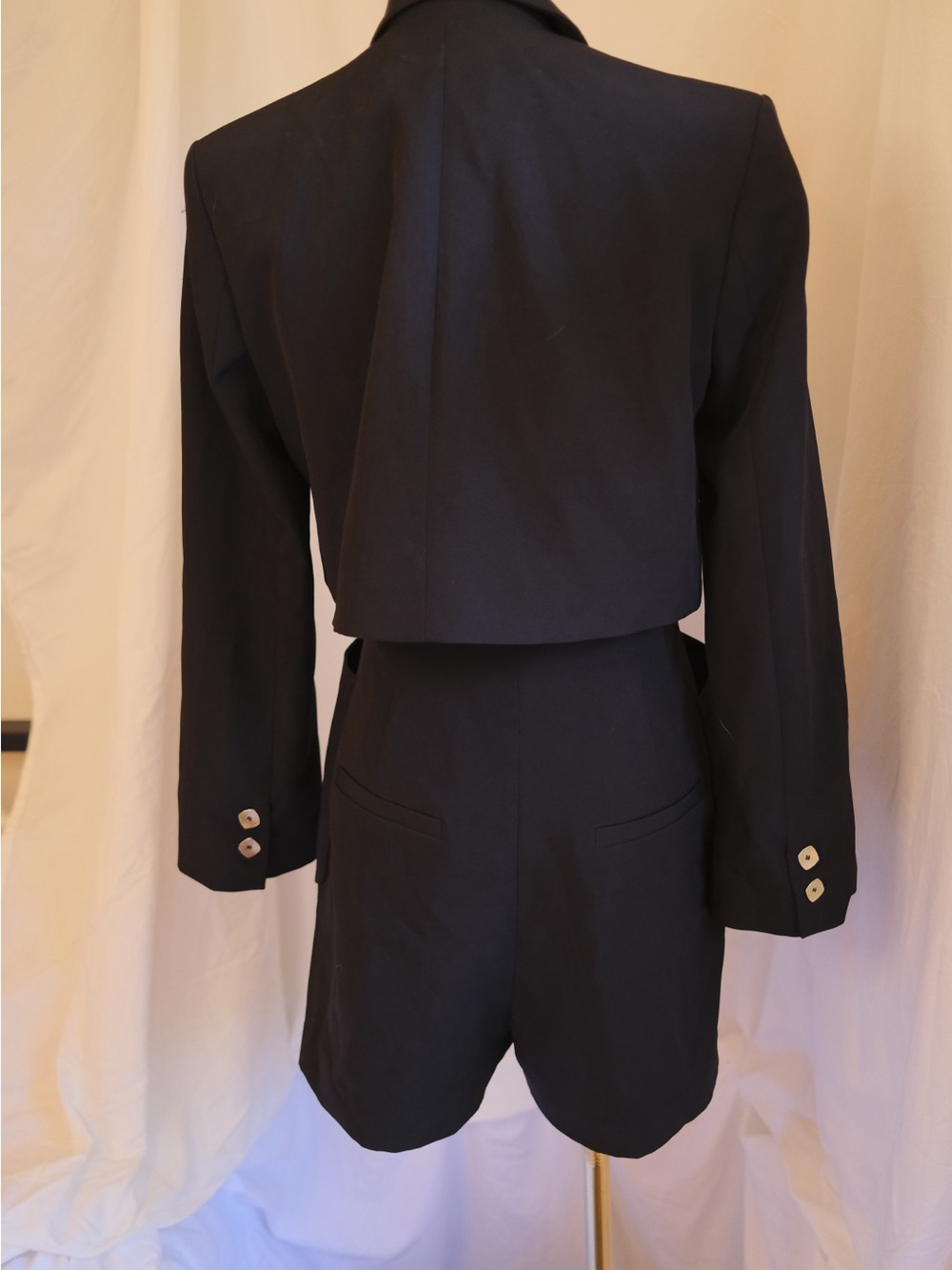 Zara Black Tuxedo Style Romper Tailored Blazer Playsuit S - Picture 9 of 10